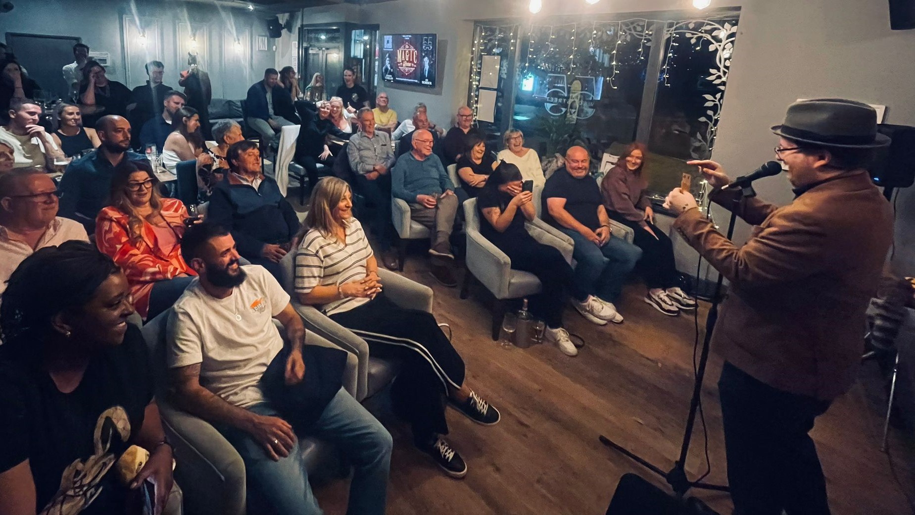 the magic room, stand up comedy magic show